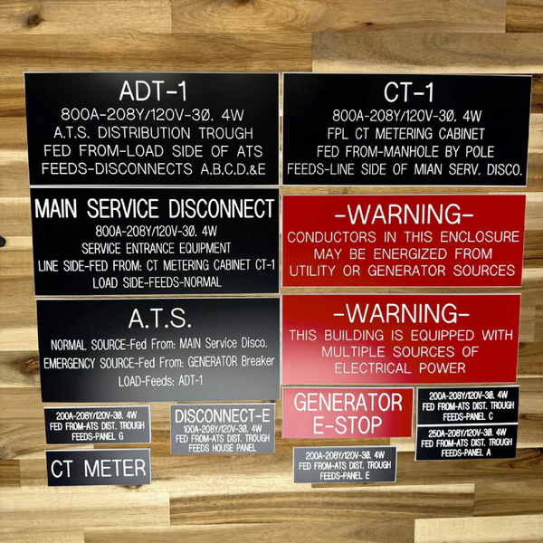 Engraved Equipment Tags / Phenolics