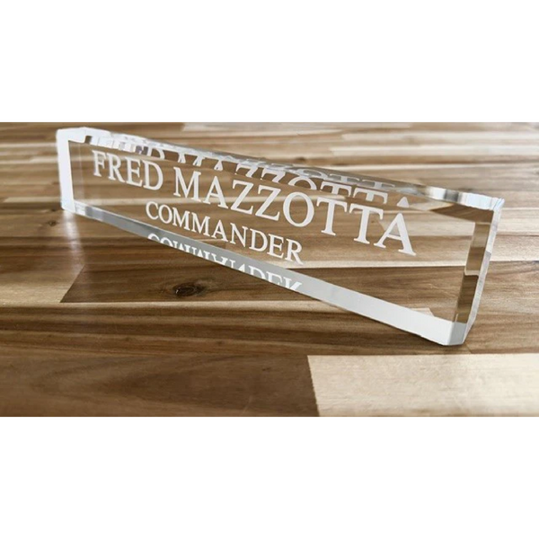 2" x 10" Clear Name Plate