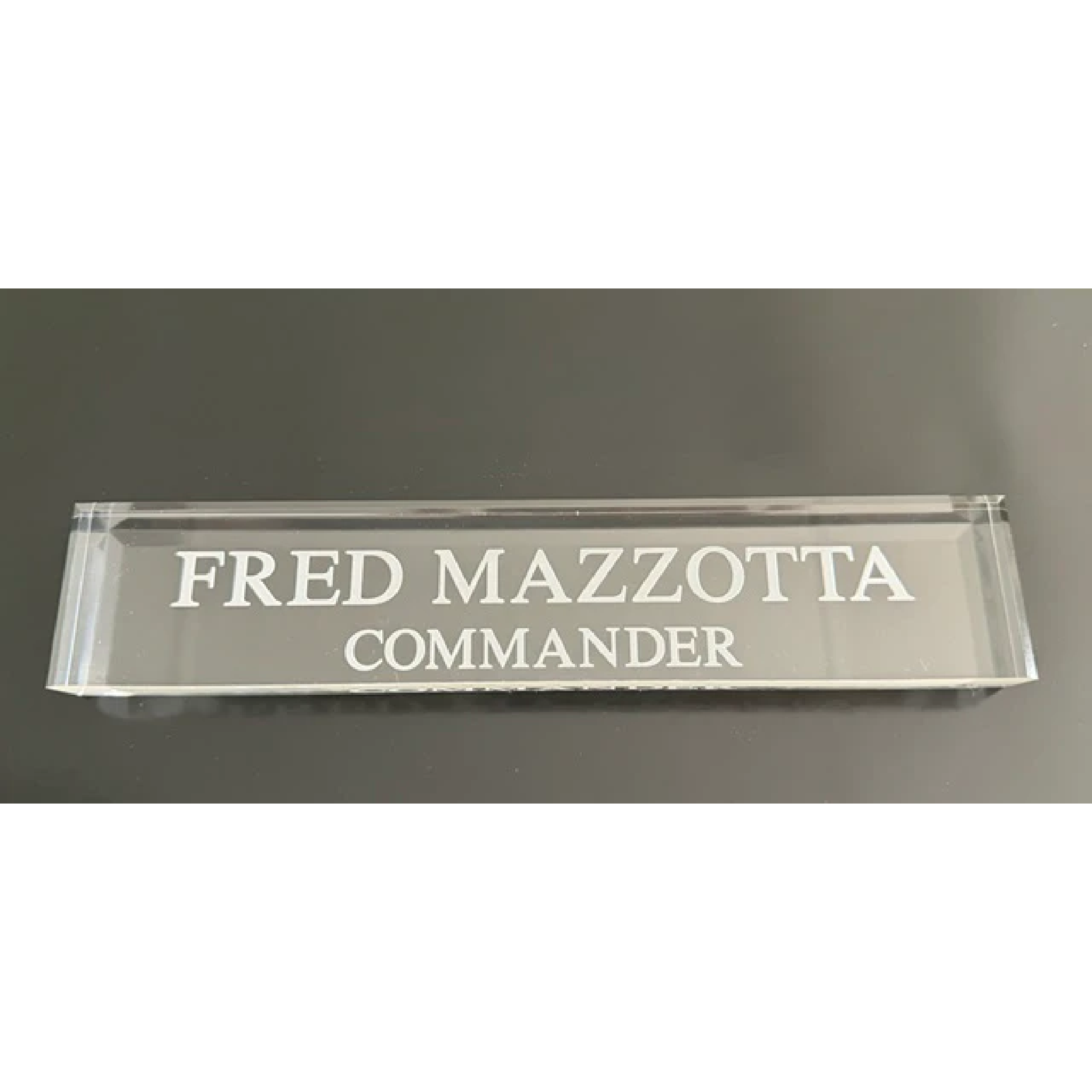 2" x 10" Clear Name Plate